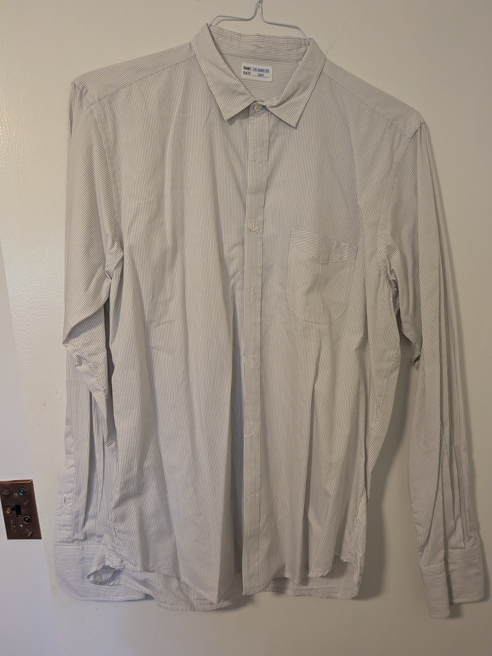Tim Hamilton Designer Pinstripe Cotton Shirt NWOT Sample Made in Japan